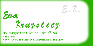 eva kruzslicz business card